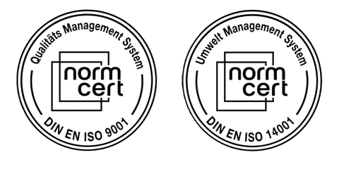 DIN EN ISO 9001 Qualitätsmanagement und DIN EN ISO 14001 Umweltmanagement Siegel